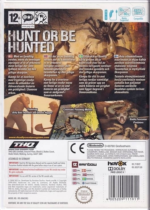 Deadly Creatures - Wii (B Grade) (Used)